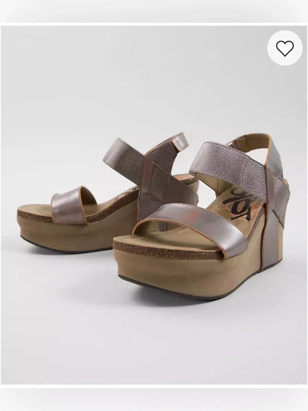 OTBT Women's Bushnell Wedge Sz 7M in Pewter/Bronze Leather